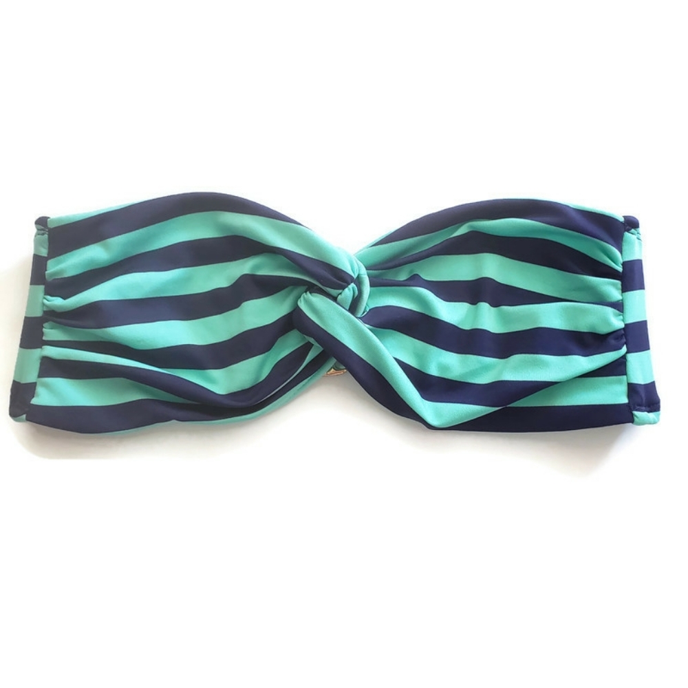 Mossimo Blue Striped Bandeau Bathing suit small